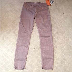 Hudson pink snakeskin skinny jeans.